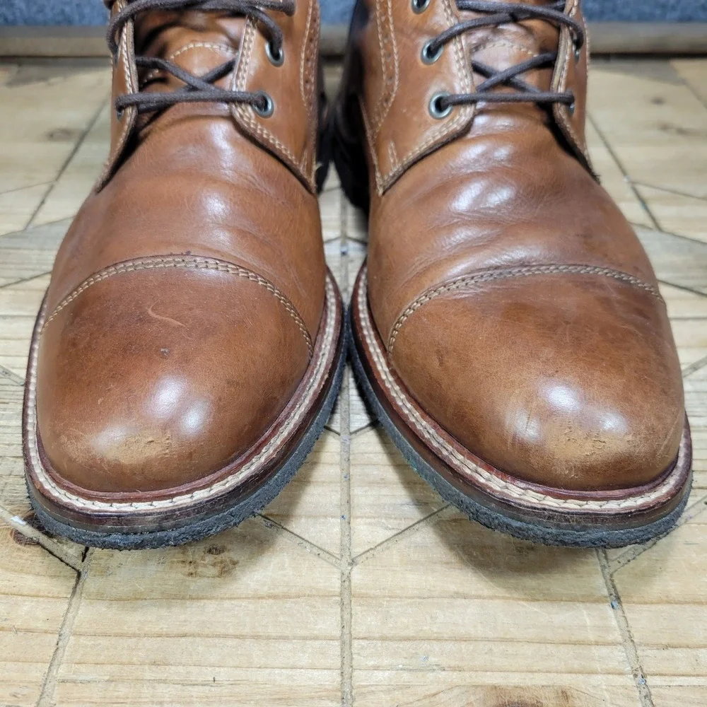 Johnston & Murphy Connelly $200 Men's Cap Toe Boots Size 10 M Crepe Sole 27-1233